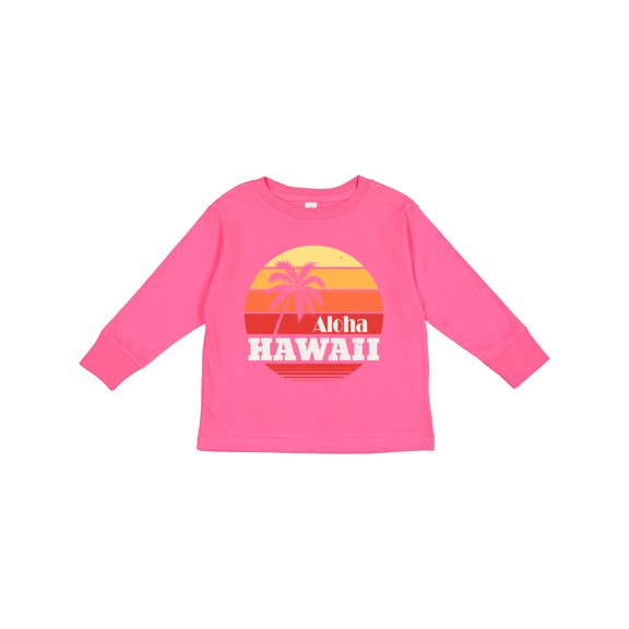 Inktastic Aloha Hawaii Vacation Retro Vintage Boys or Girls Long Sleeve Toddler T-Shirt