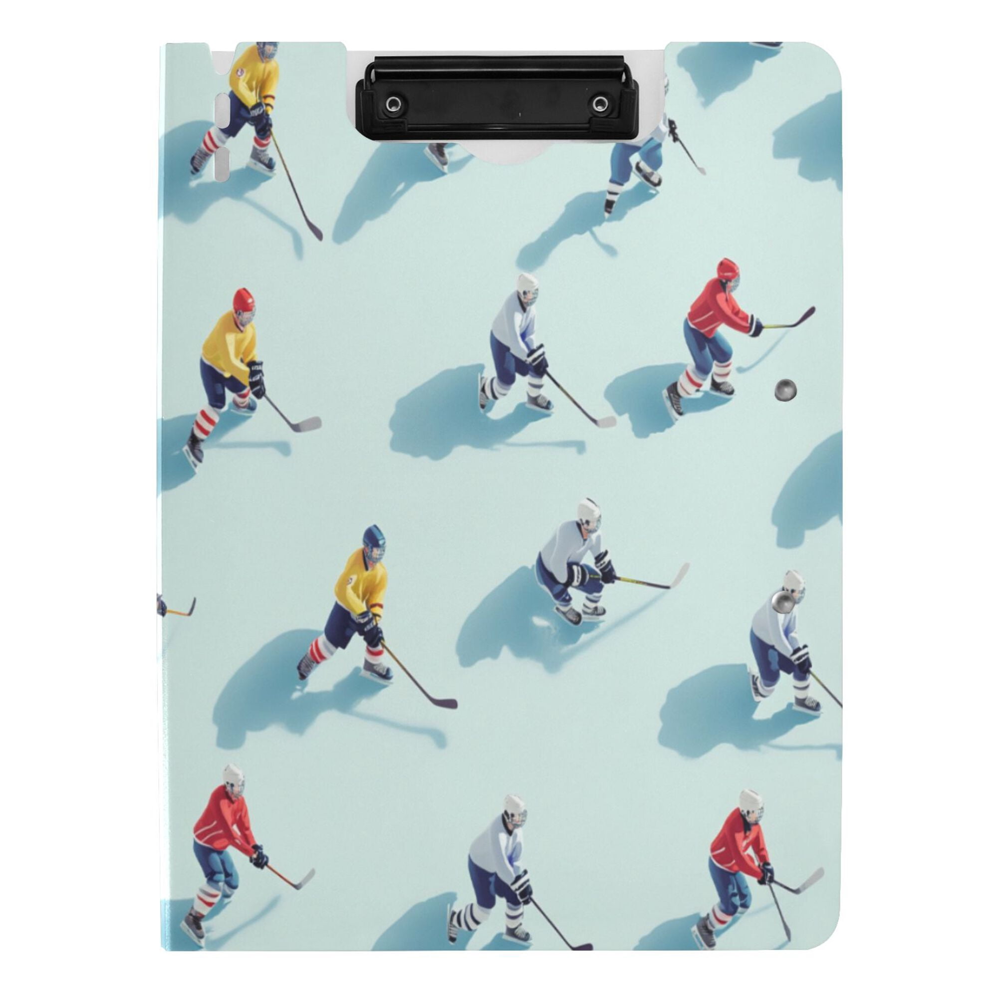 FORMRS A4 Clipboard Folder with Pen Holder Horizontal Foldable School Office Binder, Ice Hockey