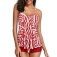 thumbnail image 3 of Women Tankini Set Plus Size Swimwear Flounce Printed Two Piece Swimsuits Tummy Control, 3 of 7