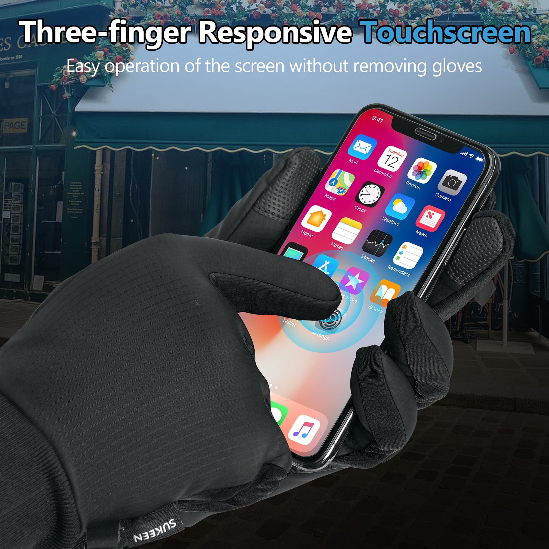 Biking Gloves For Men Sukeen Winter Gloves - Windproof Touchscreen Gloves For Running/Cycling (Men & Women) Cycling Gloves For Men