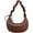 Brown, variant on Kukuzhu Shoulder bag for women, Trendy Designer Hobo Tote PU Leather Handbag Purse with Zipper Closure & Drawstring Straps