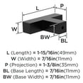 thumbnail image 3 of Amerock Intersect 1-15/16 inch (49mm) Length Matte Black Knob for Cabinets and Furniture, 25 Pack, 3 of 4