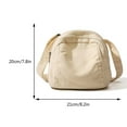 thumbnail image 3 of Sac Hobo en Toile avec Fermeture Éclair Unisexe, Lavable, Sac à Main/pochette Uni (Noir), 3 of 10
