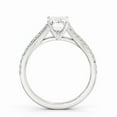 thumbnail image 3 of Dash Jewel 2.1 Ct Emerald Cut Lab Created Diamond Ring – Bypass Split Shank Solitaire – Cathedral Style – 14K White Gold Plated Ring – Proposal Jewelry for Her, 3 of 4