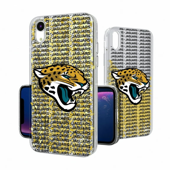 Jacksonville Jaguars iPhone Text Backdrop Design Glitter Case