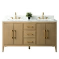 thumbnail image 2 of Vanity Art 60” Double Sink Bathroom Vanity Cabinet with Engineered Marble Countertop, 2 of 5