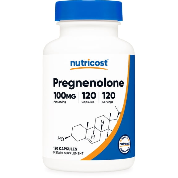 Nutricost Pregnenolone 100mg, 120 Capsules - Non-GMO, Gluten Free, Vegetarian Supplement
