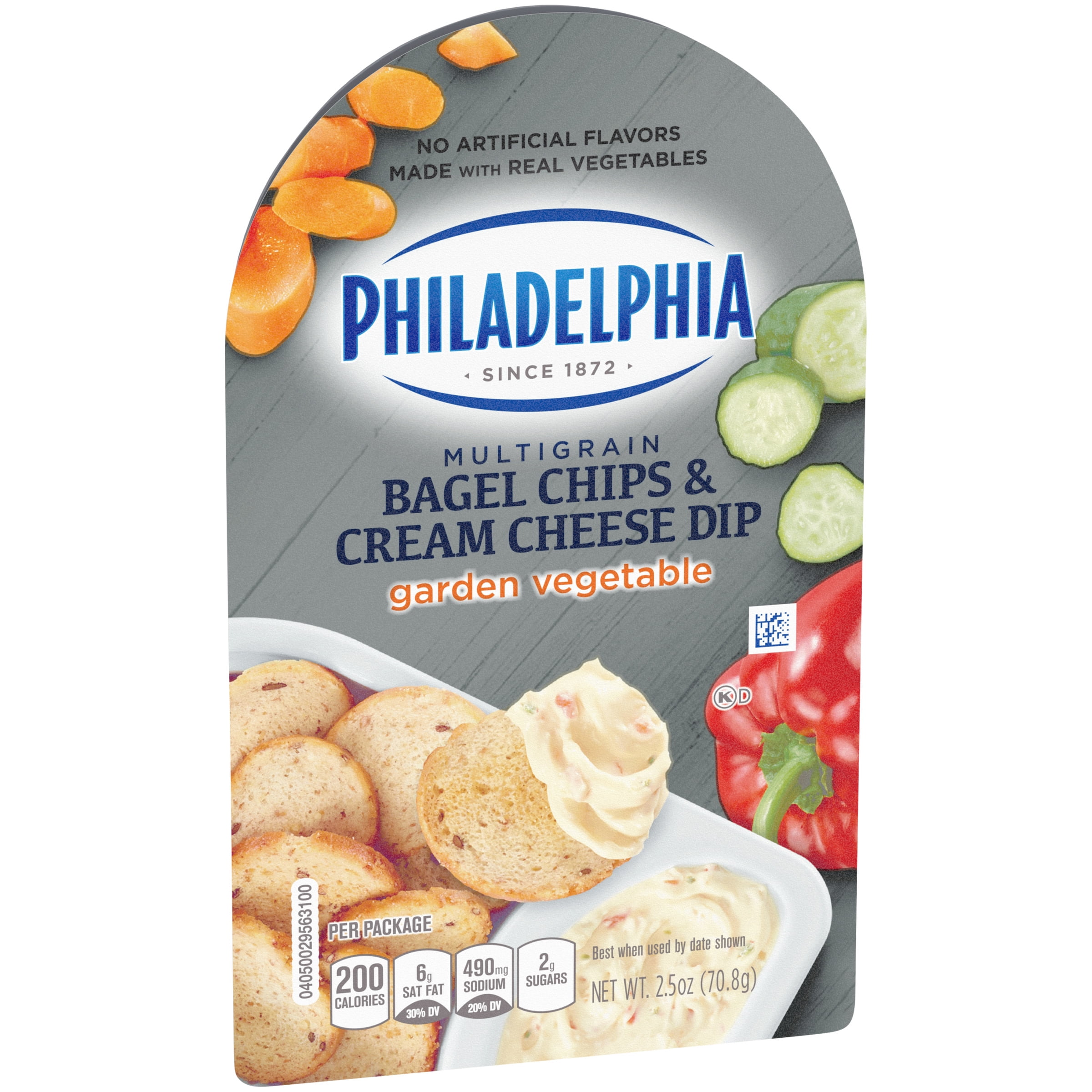 Philadelphia Bagel Chips & Garden Vegetable Cream Cheese Dip, 2.5 oz Package
