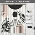 thumbnail image 2 of Mid Century Abstract Boho Aesthetic Shower Curtain Set, Green Nature Leaf Sun Modern Minimalist Home Bathroom Curtain Decor with 12 Hooks 72 Inch Wide * 72 Inch High, 2 of 6