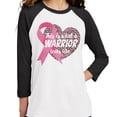 thumbnail image 2 of What a Warrior Looks Like Three-Quarter Raglan Sleeve Baseball Shirt Unisex Small White/Black, 2 of 5