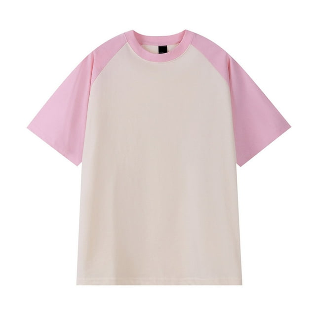 AherBiu T-Shirts pour Hommes, T-Shirts Col Rond pour Hommes, T-Shirts à Manches Courtes, T-Shirts d'Été Décontractés, T-Shirts en Coton Doux, T-Shirts à Blocs de Couleur