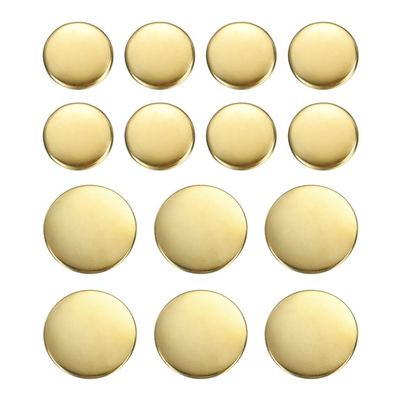 Uxcell 14pcs Metal Round Buttons 15/20mm Brass Sewing Craft Buttons, Gold