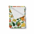 thumbnail image 2 of Vegan Soft Flannel Fleece Throw Blanket, Juicy Peach Apricot Quince with Fresh Persimmon Ripe Papaya and Avocado Pattern, Cozy Plush for Indoor and Outdoor Use, 50" x 60", Multicolor, by Ambesonne, 2 of 6