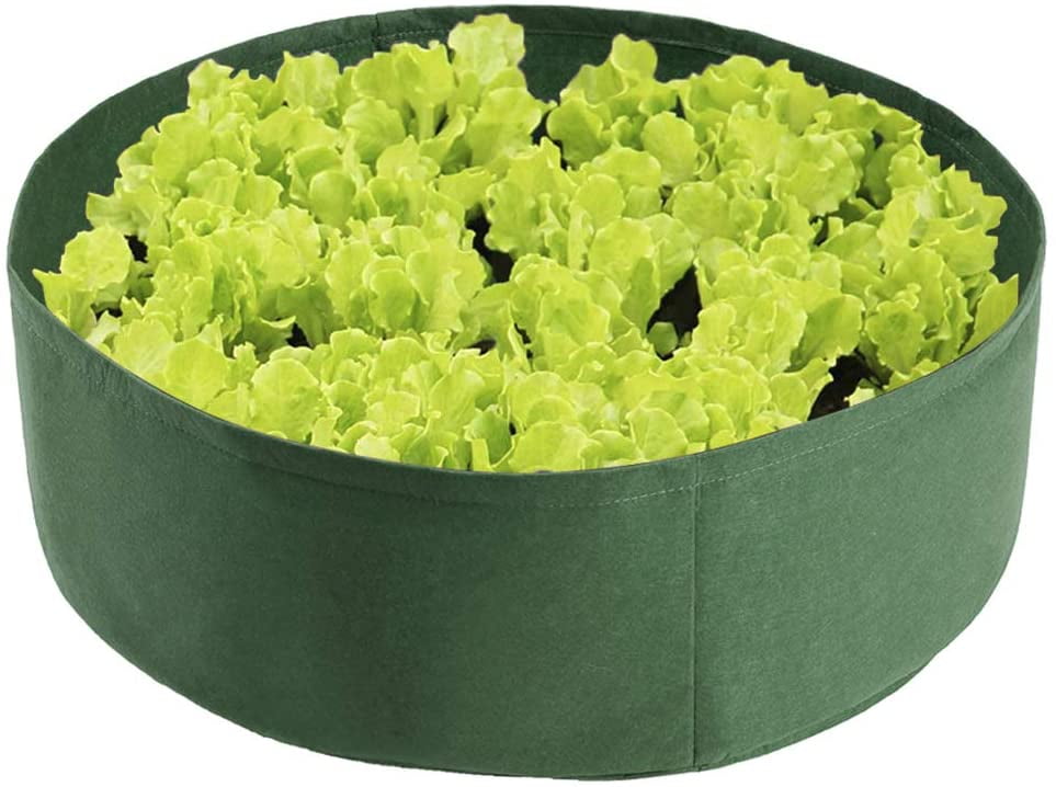 Lg.Raised Garden Bed,Felt Fabric Breathable Planting Container Grow Bag 100 Gal 