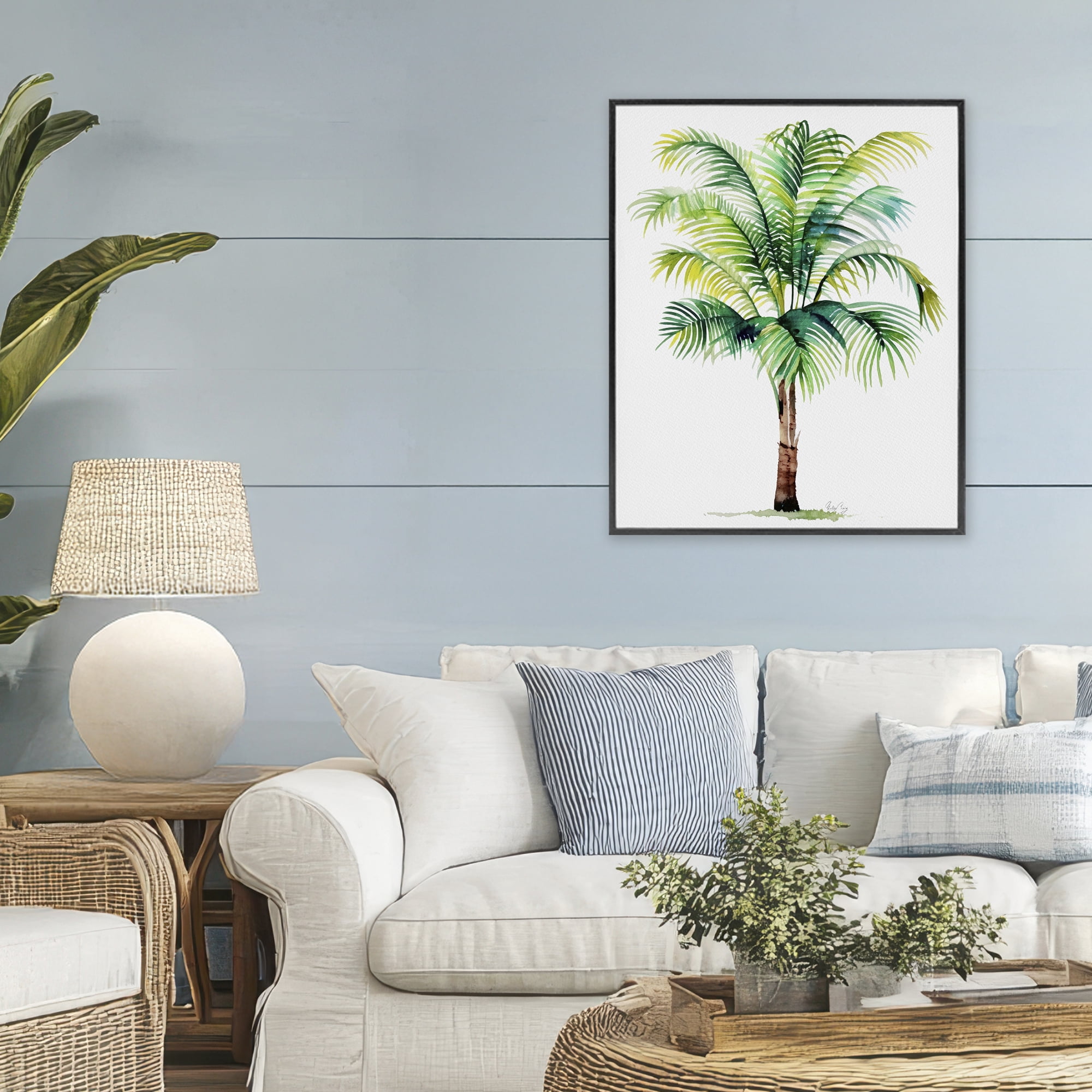 Stupell Industries Breezy Fronds Palm Black Framed Giclee Art, design by Shelly Craig