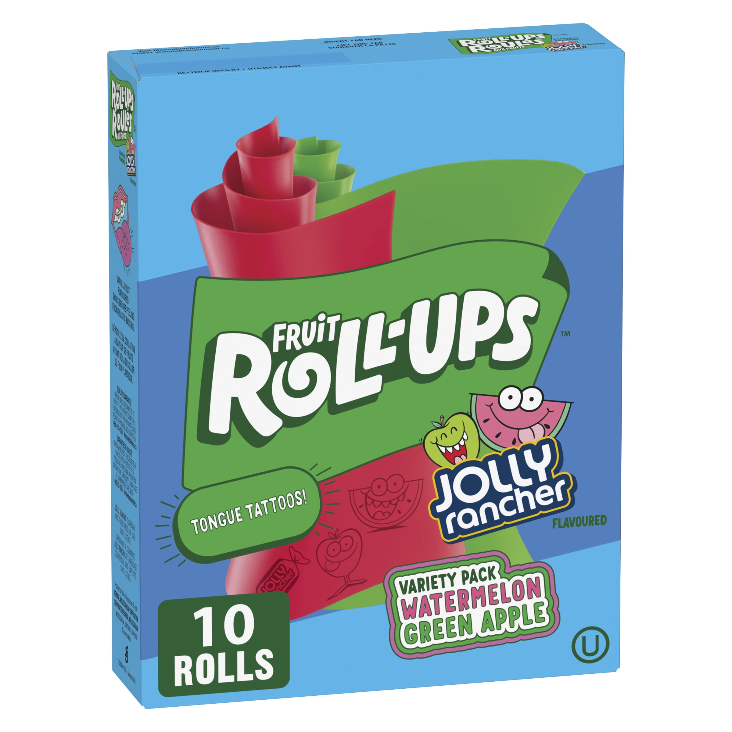 Betty Crocker Roulés aux fruitsMC Saveurs variées - À saveur de Jolly Rancher Pomme verte Melon d'eau