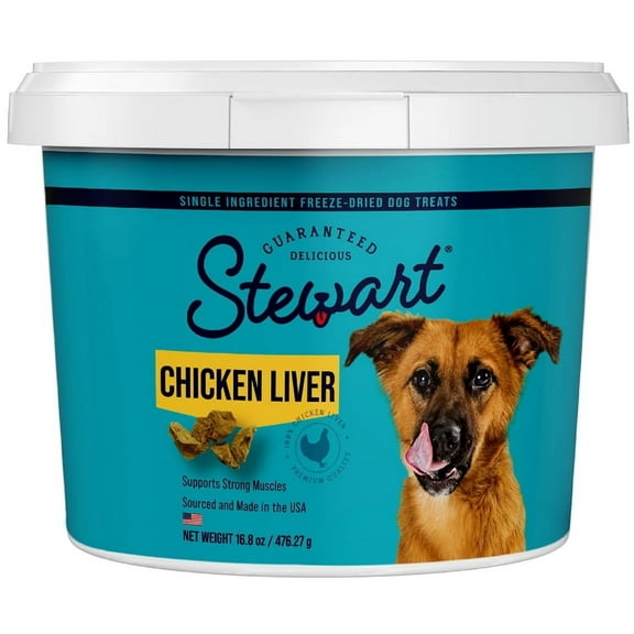 Stewart Freeze Dried Chicken Liver Treats [Dog Meat and Jerky Treats, Dog Natural Treats, Dog Stick and Twist Treats, USA Dog Treats, Dog Top Sellers, New Dog Supplies, Stewart, Dog Supplies] 16.8 oz