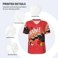thumbnail image 5 of Fotbe Sushi Baseball Jersey Shirt for Men and Women, Casual Short Sleeves Button Down T-Shirt-XX-Large, 5 of 9