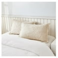 thumbnail image 6 of 2-Piece 100% Cotton Quilted Pillow Shams Embroidered Farmhouse Pillow Shams (King, Natural Beige), 6 of 7