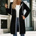 thumbnail image 2 of VISALY Zip Up Hoodies Oversized Hoodies Long Sleeve Long Tunic Sweatshirts Oversized Fleece Casual Fall Jacket Coat with Pocket Plain Hoodies Basic Sweatshirt Tops Loose Fit Sweater Jackets Black L, 2 of 9