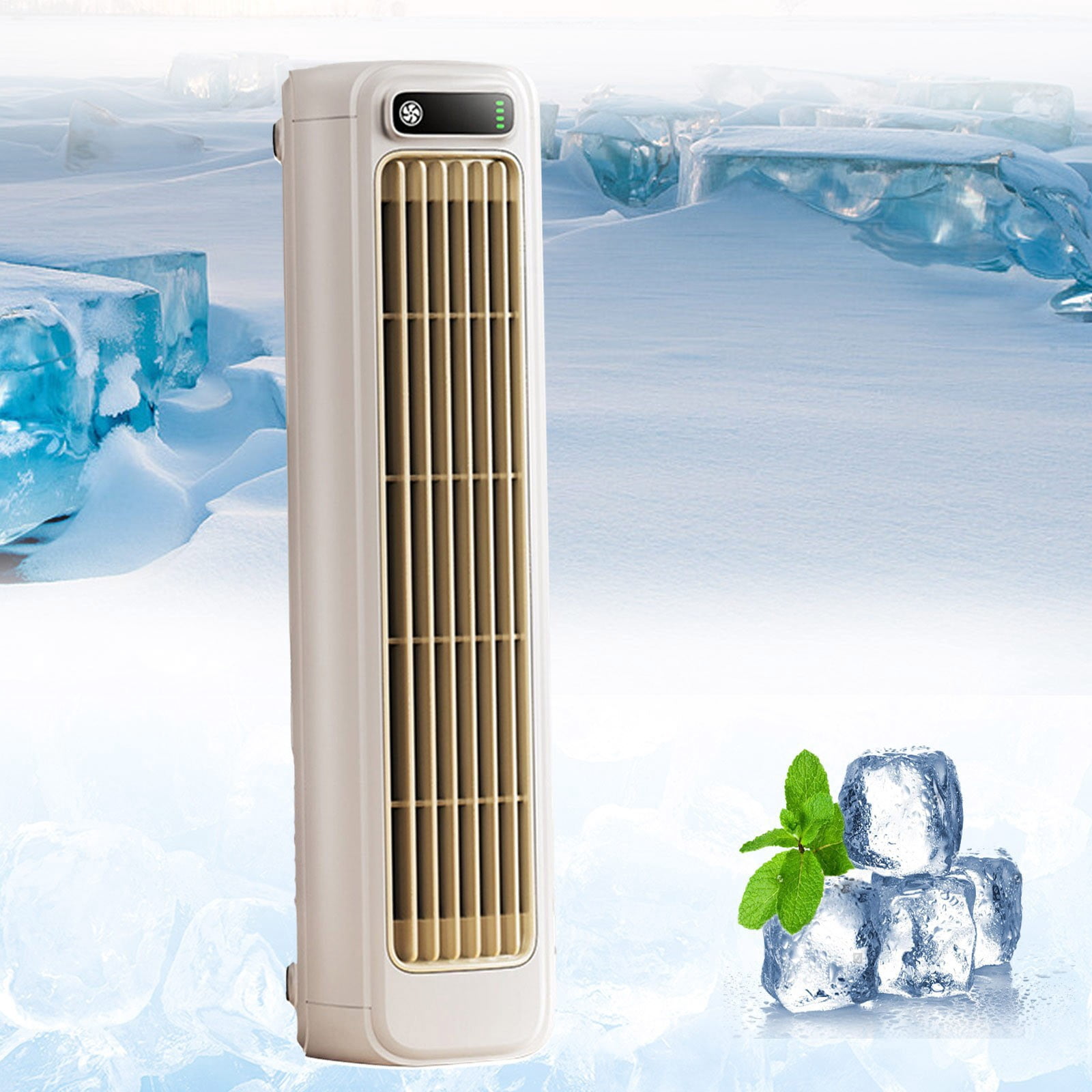 Daiosportswear Tower Fan,Vaneless Desktop Fan,2000mAh,3 Speed Gears,Silent(<36dB),3-6H Runtime,Rechargeable,High Wind,with Charging Cable+Towel,for office/Kitchen/Bathroom,Cooling Fan,Multi-scene Use