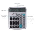 thumbnail image 4 of Calculadora de escritorio musical de 12 dígitos Pantalla LCD grande Función estándar Calculadora ele Meterk Calculadora, 4 of 7