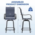 thumbnail image 2 of Poteban Patio Swivel Bar Stools Chair of 2, Outdoor Bar Heigt Set, All Weather High Back and Armrest Rocking Stools & Bar Chairs for Backyard, Lawn Garden, Balcony and Pool,Navy, 2 of 7