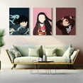 thumbnail image 2 of Demon Slayer Canvas Wall Art by DreamController Set of 3 - 16x24 inches Wall Decor | HD Printed & Wooden framed wall art | Modern Wall Decor for Bedroom, Living Room, Office, Kids Room | Made in USA, 2 of 4