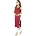 thumbnail image 2 of Bimba Women Sleeveless Rayon Tunic Kurti Straight Kurta Casual Indian Blouse, 2 of 5