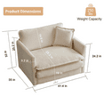 thumbnail image 3 of GNIXUU 41.4”W Oversized Chenille Sofa Chair, Modern Deep Seat Single Couch Armchair, Comfy Chaise Lounge with Pillow for Living Room Bedroom Apartment,Office ,Camel, 3 of 7
