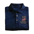 thumbnail image 5 of Men's USA 250th Anniversary Patriotic Polo Shirt, American Flag Print Short Sleeve Collared Top, Casual Loose Fit Independence Day Commemorative Shirt for Daily Wear(Dark Blue1,XL), 5 of 5
