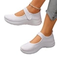 thumbnail image 2 of Domuza Women's Orthopedic Mary Jane Shoes, Breathable Mesh Non-Slip Sneakers, Comfort Lightweight Casual Nursing Walking Footwear for Daily Wear White 6.5（EU-37）, 2 of 5