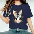 thumbnail image 2 of Tnhcen Women's Summer Cute Rabbit Print Round Neck Basic Short Sleeve Tops – Plus Size Friendly Shirts S-3XL Polyester Spandex Blends, 2 of 5