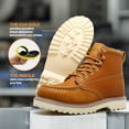 thumbnail image 3 of SAFETY LOONG Moc Toe Work Boots for Men Soft Toe Comfortable Full-Grain Leather 6" Non Slip and Water Resistant Safety Ankle Workboots Brown 10, 3 of 10