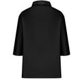 thumbnail image 5 of Efsteb Trendy Womens Tops Clearance Casual Loose Fit V-Neck Cotton and Linen Shirts Lightweight Solid Color Summer Comfy 3/4 Sleeve T Shirts Blouse Black S, 5 of 6