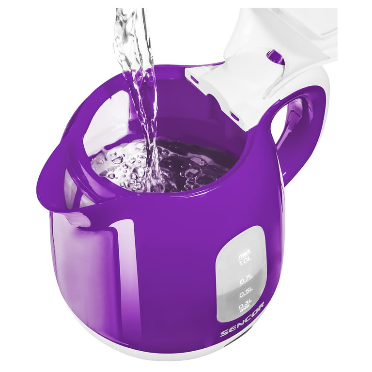 Premium AI Image  A purple electric kettle with a power button on the  bottom.