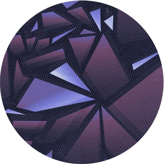 Ahgly Company Machine Washable Indoor Round Transitional Deep Periwinkle Purple Area Rugs, 6' Round
