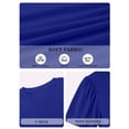 thumbnail image 4 of MOYIKO Women V Neck T Shirts Short Puff Sleeve Summer Top Dressy Loose Fit Blue Tee Shirt Clothes Size S, 4 of 7