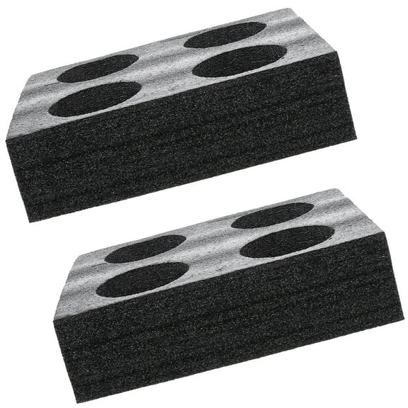 Raindrops 2Pcs Black Foam Drinks Cup Tray with 4 Holes 9.4X7.9X2.6In