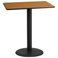 thumbnail image 4 of Flash Furniture 30'' x 42'' Rectangular Walnut Laminate Table Top with 24'' Round Bar Height Table Base - XU-WALTB-3042-TR24B-GG, 4 of 5