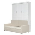 thumbnail image 6 of Miekor Furniture Queen Size Murphy Bed Wall Bed with Cushion, White B3A586, 6 of 8