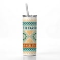 thumbnail image 2 of North Carolina NC Tar Heel State Travel Vacation Stamp 20oz Insulated Water Bottle Skinny Tumbler Includes Straw, 2 of 7