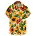 thumbnail image 5 of Camisas hawaianas para hombre, camisas con estampado de girasol en 3D para hombre, blusas de manga corta a la moda de talla grande, ropa para hombre, 5 of 5