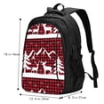 thumbnail image 5 of Balery Christmas Buffalo Plaid Print USB Charging Backpack for Men and Women - Water-Resistant, Anti-Theft Laptop Backpack with USB Port for Travel, Work, School, and College, 5 of 7