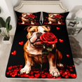 thumbnail image 3 of Homewish 3D Dog Dalmatian Twin Sheet Sets, Red Anniversary Rose Twin Fitted Sheet, Romantic Love Heart Flat Sheet, Breathable Home Decor, 3-Piece, 3 of 8