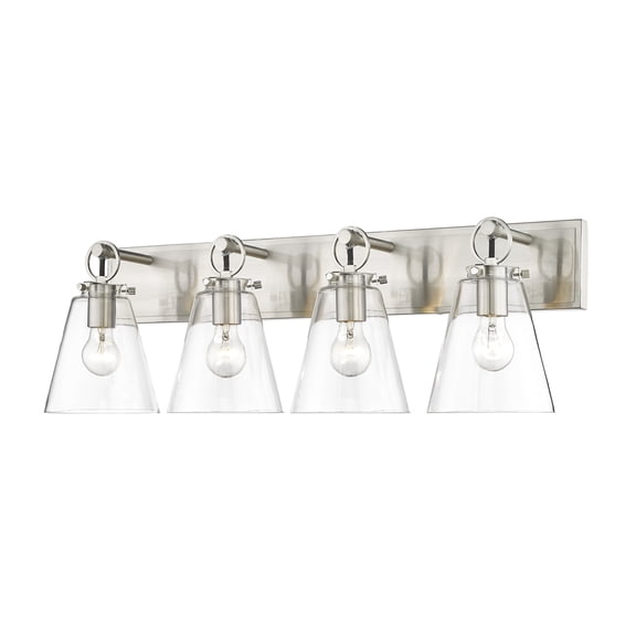 4 Light Bath Vanity In Transitional Style-10 Inches Tall And 31.25 Inches Wide-Brushed Nickel Finish Z-Lite 483-4V-Bn