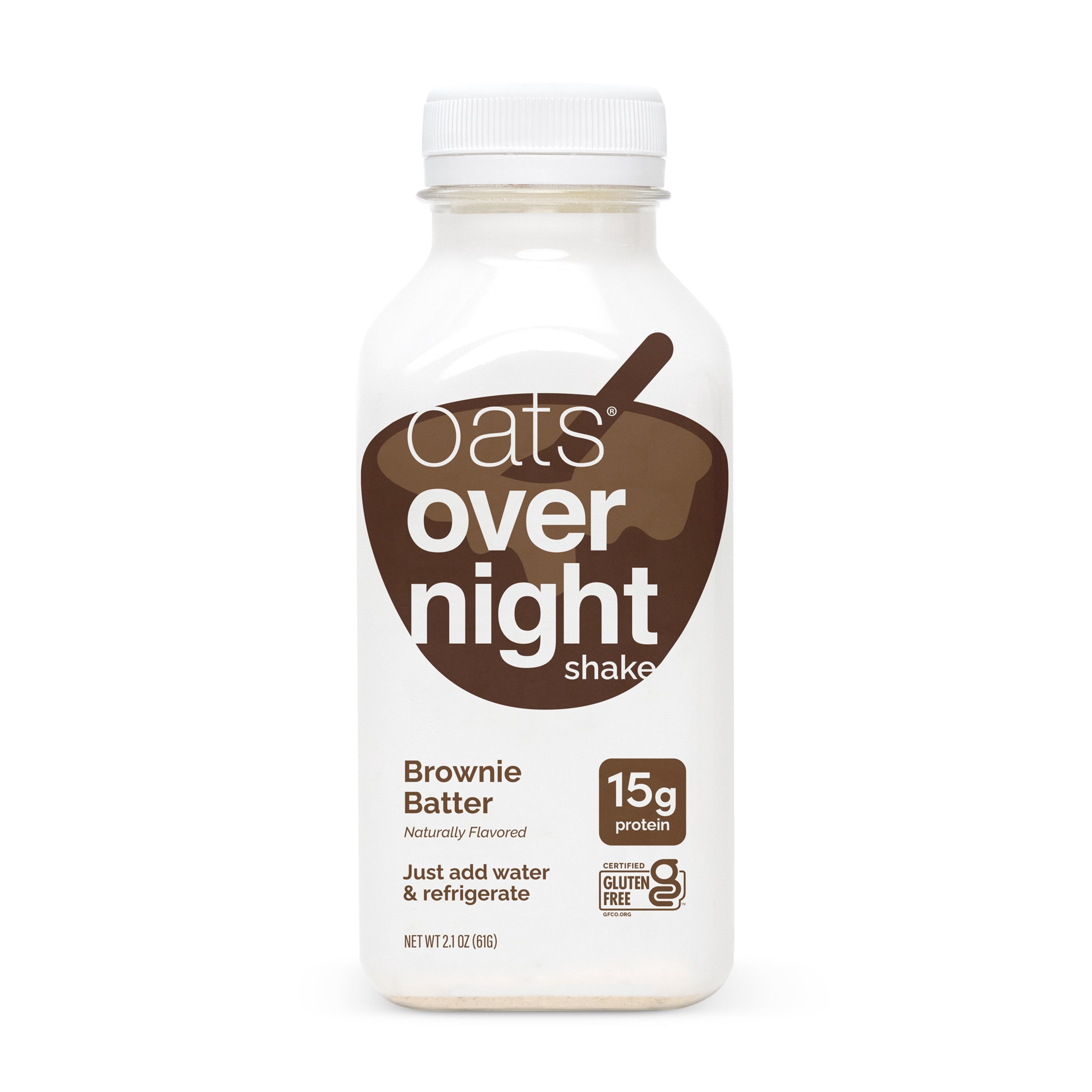 (10 pack) Oats Overnight Brownie Batter Protein Overnight Oatmeal Shake, 2.1 oz, 1 Count