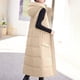 thumbnail image 3 of Chaqueta larga de invierno sin mangas con bolsillos para mujer, de algodón y plumón, 3 of 6