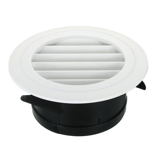 Unique Bargains 5 Inch Round Air Vent, Ceiling Diffuser Grill Cover ABS Louver Soffit Vent with Screen White