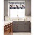 thumbnail image 5 of Kitchen Cafe Valance Curtain for Small Windows,American National Flag Star Bule Buffalo Lattice Rod Pocket Short Valances Farm Retro Burlap Window Treatment for Living Room/Bedroom/Bathroom,54x18in, 5 of 8